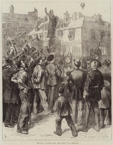 La guerre, un ballon de Paris passant au-dessus de Versailles